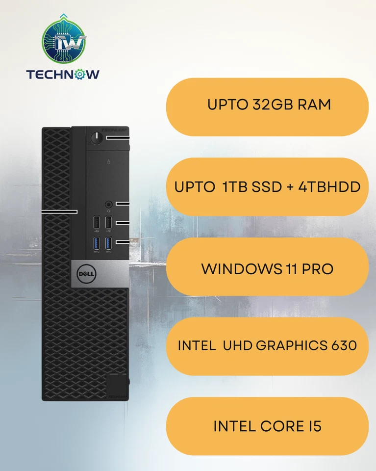 Dell Desktop PC i5, up to 32GB RAM, 4TB SSD NVMe, Windows 11 Pro, WiFi, DVDRW - Image 2 of 4