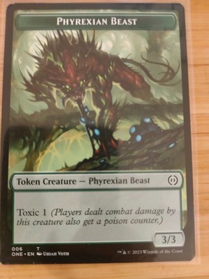 MTG Phyrexian Beast Token 006 Phyrexia: All Will Be One M/NM Free UK P&P