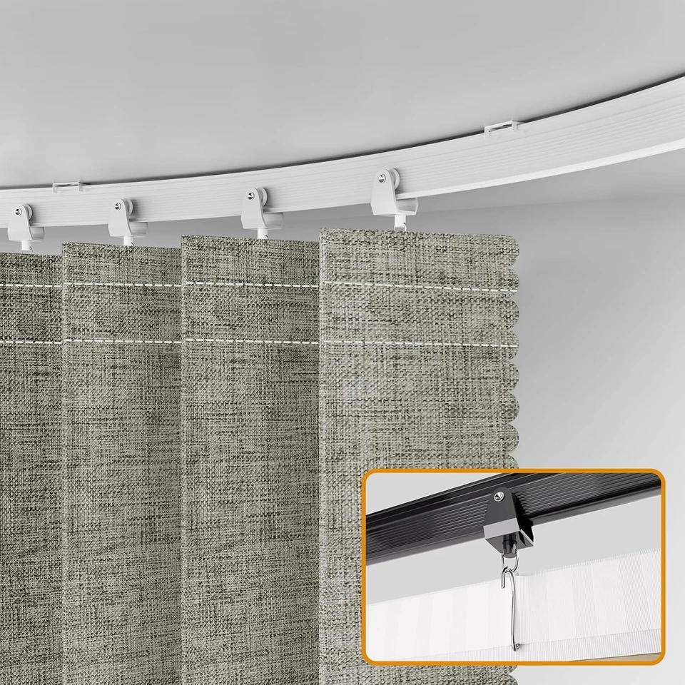 Divisor de partición de acordeón plegable con riel de techo - Cortina de habitación colgante, Q Foto 3 de 4