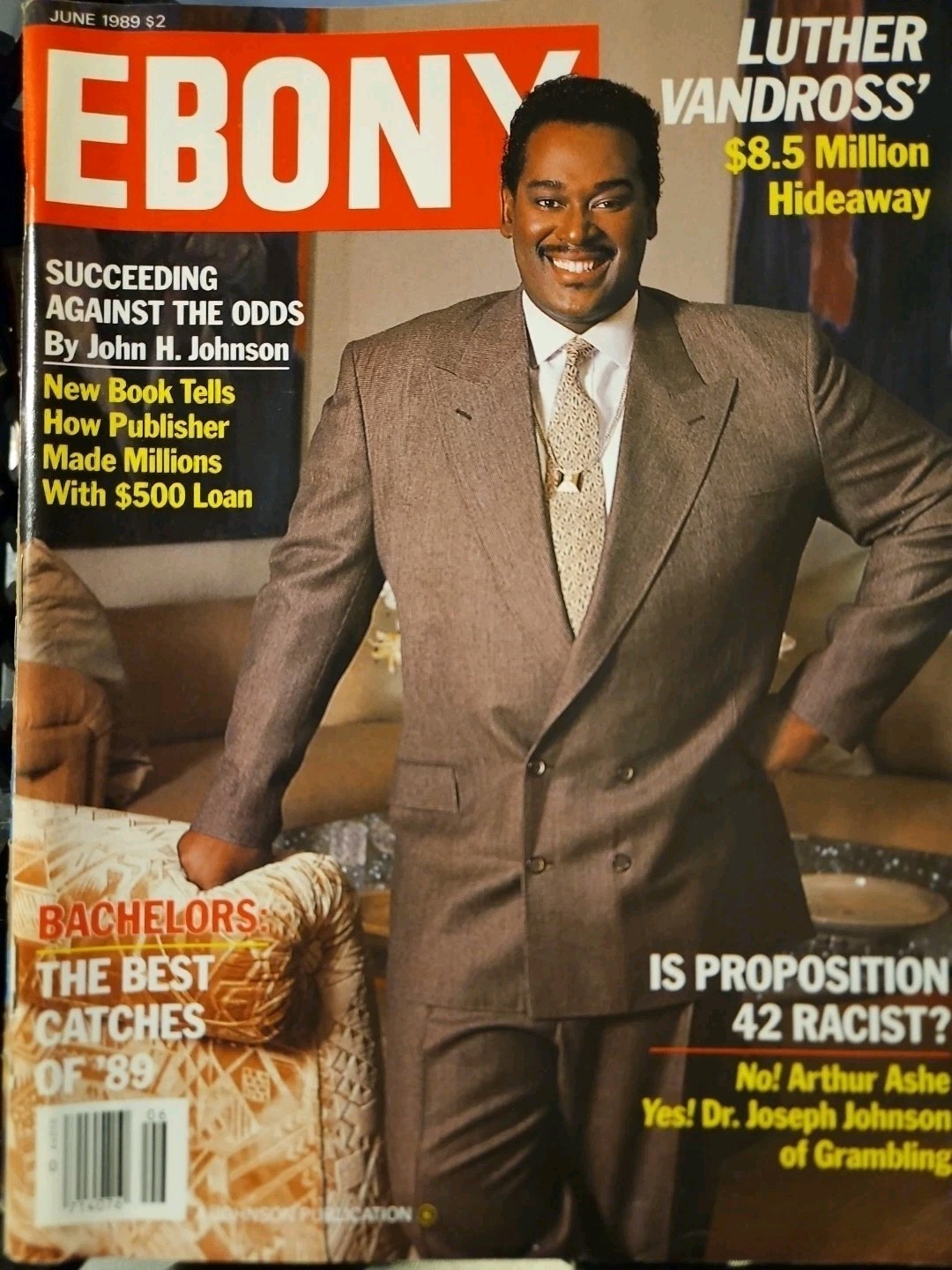 June 1989 Vintage Ads Ebony MagazIne  with Featured Cover Luther Vandross