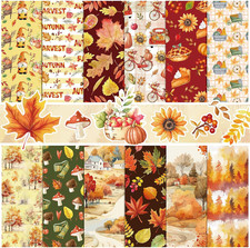 24 Sheets Fall Scrapbook Paper 12X12 Double Sided Autumn Pattern Paper Fall Harv