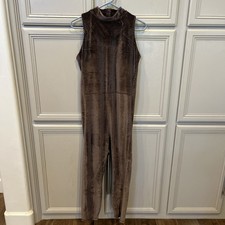 Women s Brown Patterned Fabletics Sleeveless Jumpsuit Size XL