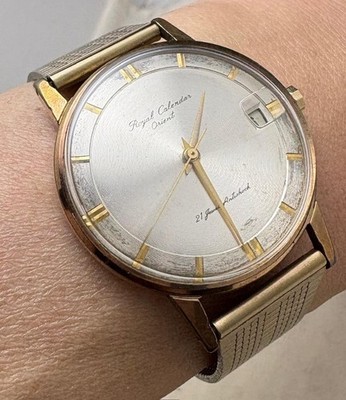 Orient F92006 Royal Calendar Wristwatch Vintage Timepiece 1960s Authentic