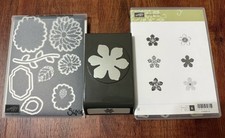 Stampin Up Petite Petals Stamps Stylish Stems Thinlits And Flower Punch Bundle