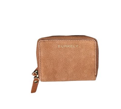 Burkely Ladies RFID Wallet Cognac? Color Genuine Leather Double Zipper + Change