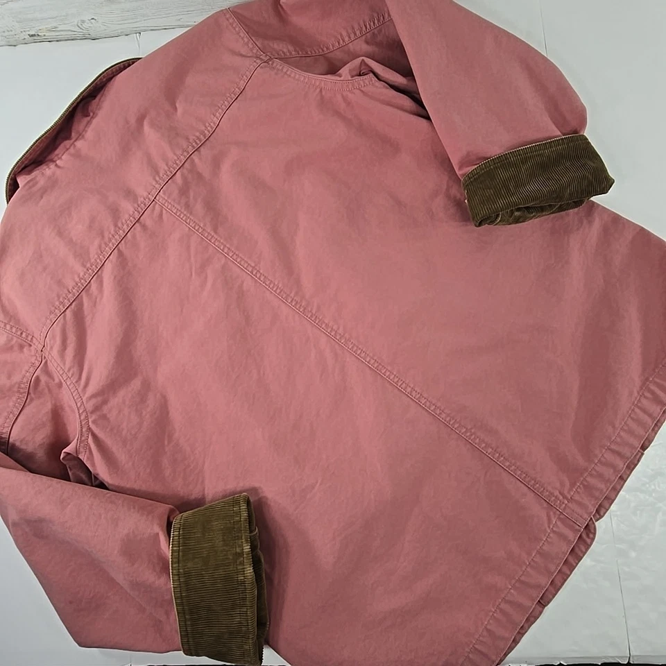Abrigo chaqueta de campo LL Bean Barn vintage para mujer mediana PETITE rosa lona pana Foto 2 de 4