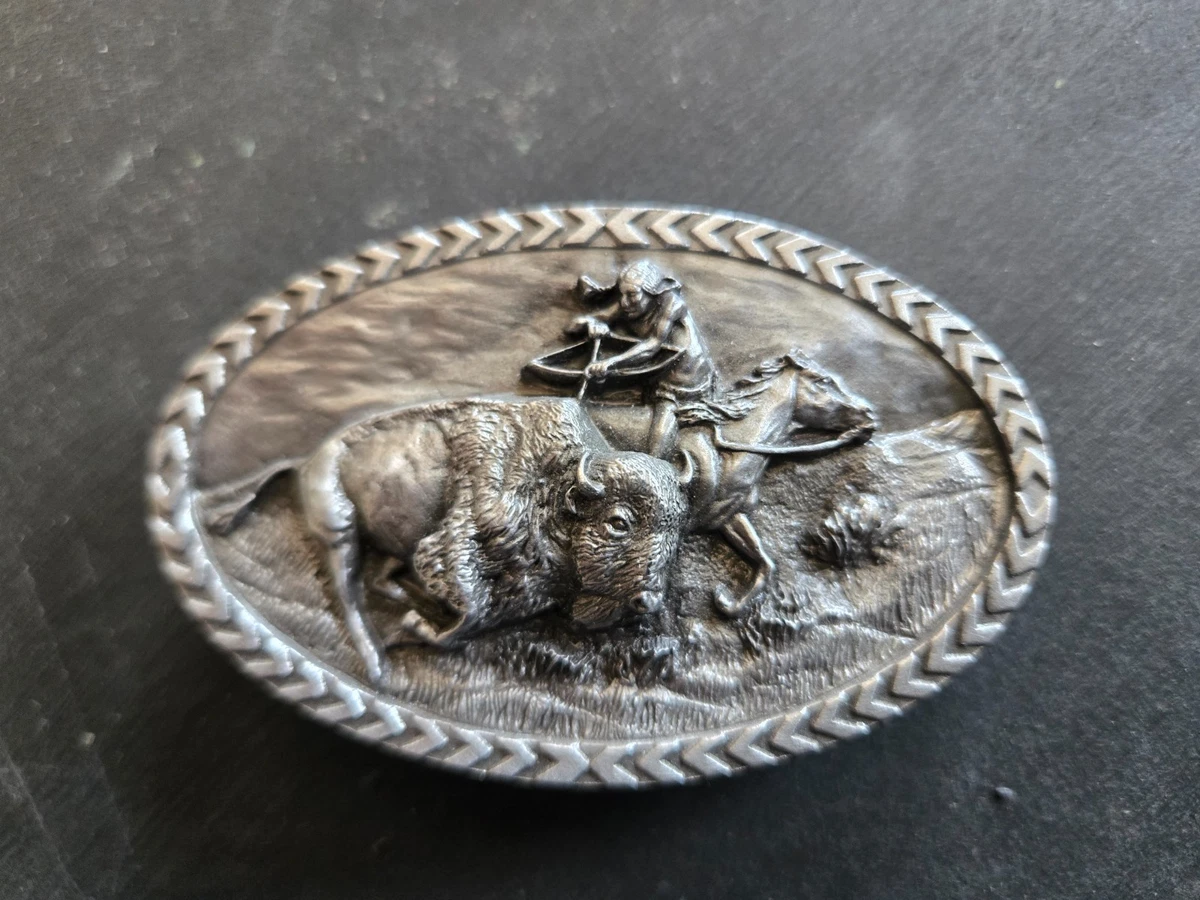 Vintage SSI Pewter Belt Buckle Diamond Cut USA Native American Chief Western‎ Amazon.com: Gold Silver Diamonds Pewter Indian Cherokee Belt  main image 2