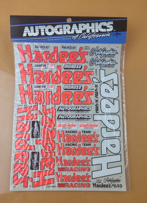Autographics of California RC/Code 3 Vinyl Aufkleber #649 Hardee's Moroso RaceQuip