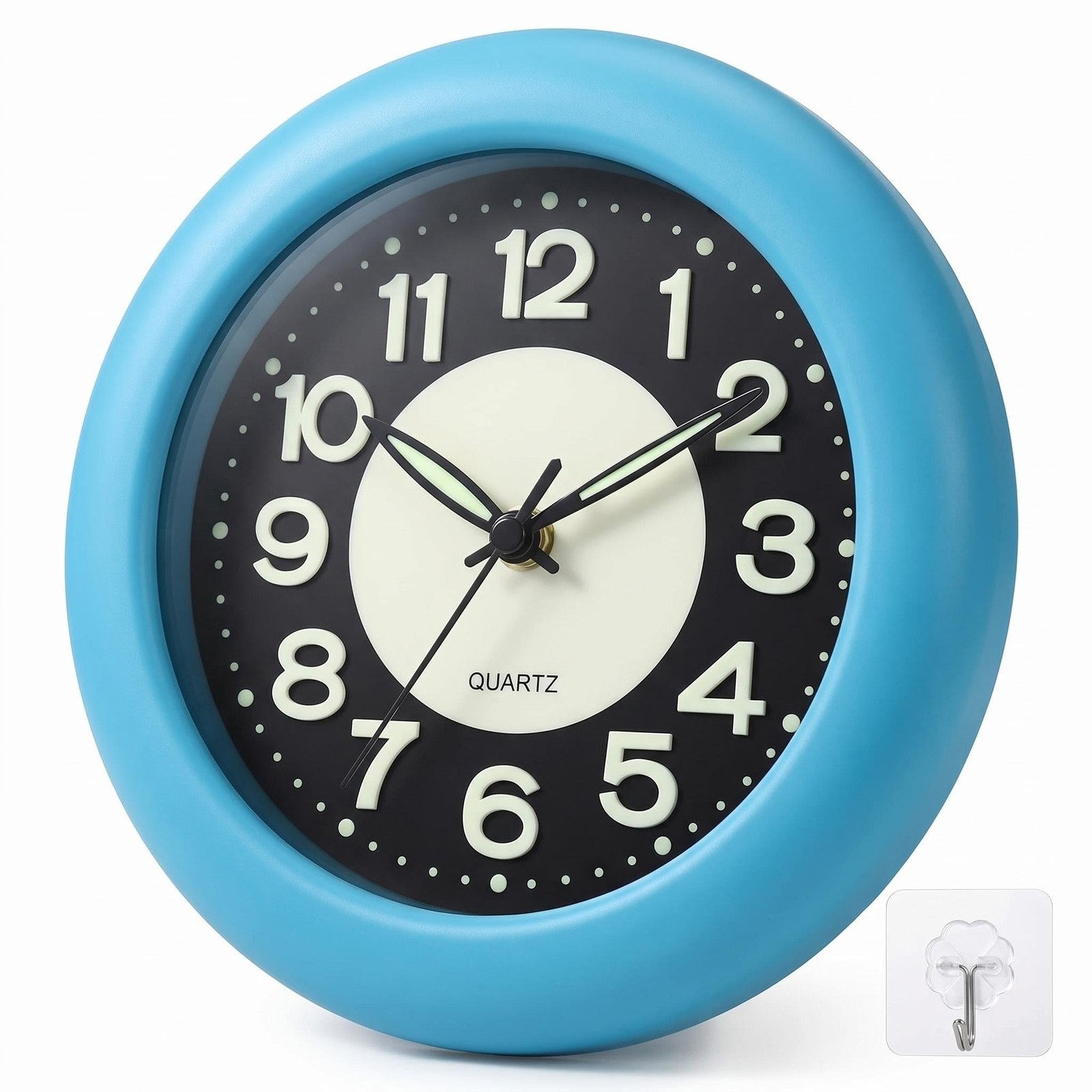 Shower Clock Luminous Bathroom Clockยwaterproof For Water Sprayโ€ Battery P...