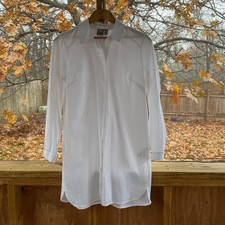 ASOS Design Cotton Mini Shirt Dress In White Size 6. NEW