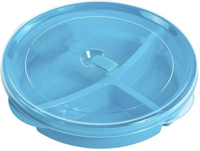 Microwave Food Storage Tray Containers - 3 Section/Compartment Divided Plates...