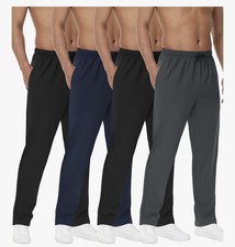 Mens 4 Pack Athletic Sweatpants Workout Running Sweatpants Gym Joggers Pants ...