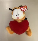 Vintage TY GARFIELD the CAT with BIG RED HEART BEANIE BABY. New. 2007.