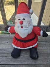 Vintage 1993 Santa Claus Plush Doll Christmas Decoration Red Suit Stuffed Nylon