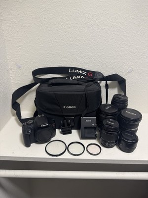 Canon EOS Rebel T7 Camera Bundle with 5 Lenses, Bag, Battery, Charger, Filters