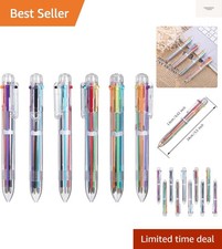 22 Pack 0.5mm 6-in-1 Multicolor Ballpoint Pen,6-Color Retractable Ballpoint P...