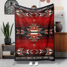 Red Black Navajo Style Aztec Geometric Arrow ...