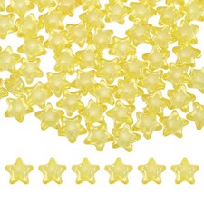 100Pcs, 11mm Acrylic Crystal Star Beads Star Charm Spacer Beads Yellow