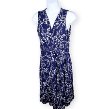 Hai3y:23 Blue White Floral Jersey Knit Mini Dress Large