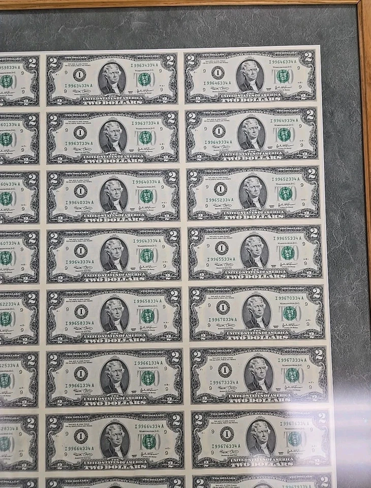 2003 $2 Minneapolis (32) Piece Full Sheet in Frame - Image 4 of 4