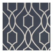 Fresco Apex Trellis Wallpaper | Navy & Champagne Gold