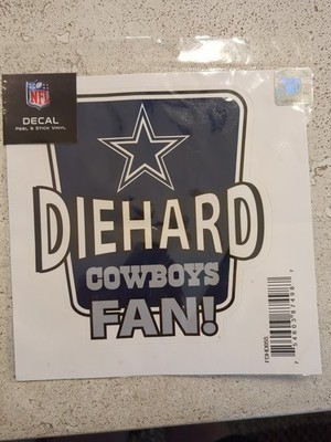 Dallas Cowboys Die-Hard Fan Vinyl Auto or Flat Surface Decal NFL Licensed
