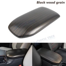 For Toyota RAV4 2019-2025 Black Wood Grain Interior Armrest Box Overlay Cover 1X