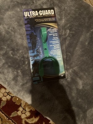 NEW Shock Doctor Ultra Guard All Sport Mouthguard for Braces with Strap Green