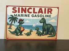 Sinclair Dino Marine Gasoline Vintage Style Metal Poster Sign Advertising