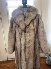 Vintage 70s  80s Full-Length Real Mink Fur Coat w/ Fox Collar- Dion Furs Chicago