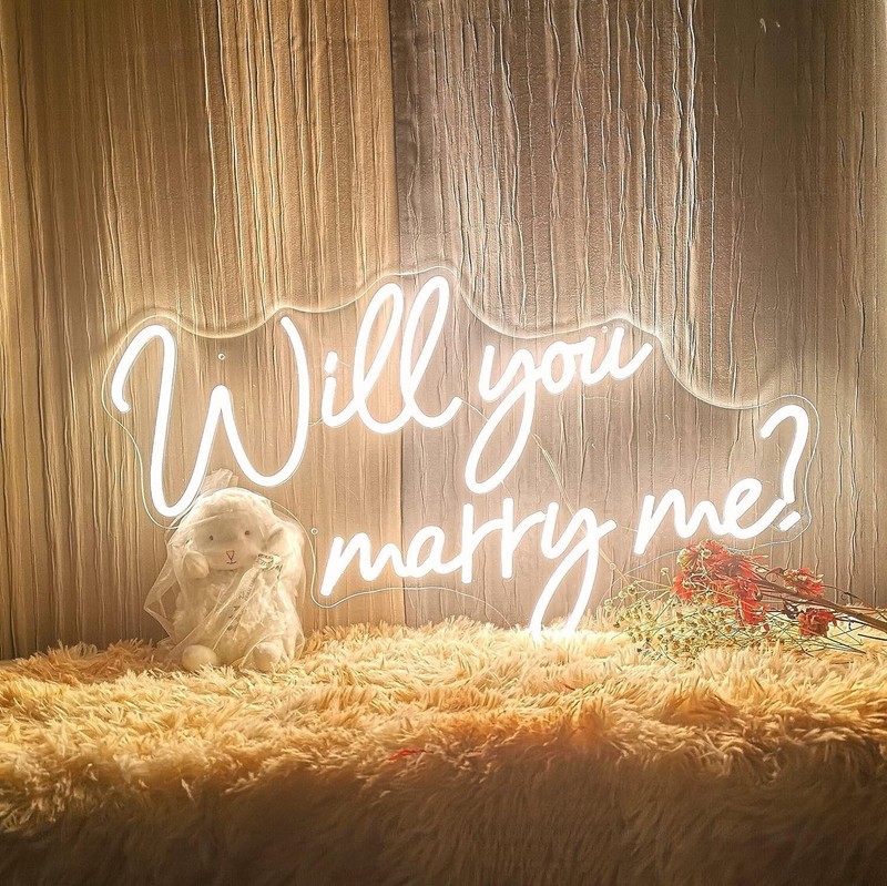 Will You Marry Me Neon Sign with Lights for Proposal (25x15)