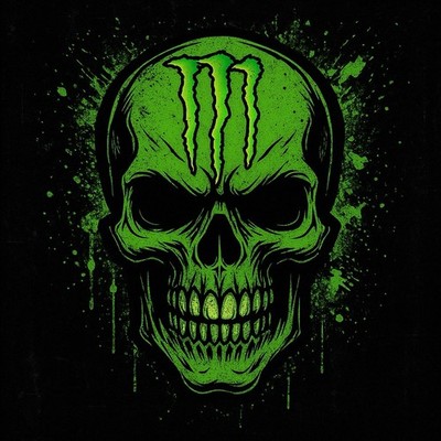 Monster Energy Skull Inspired  9x9 Garage Wall Decor Motocross Dirt Bike Gift