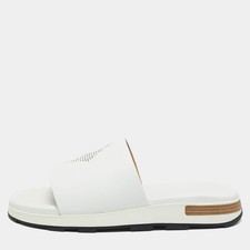 Hermes Reflex Size 41.5 White Leather Flat Slide