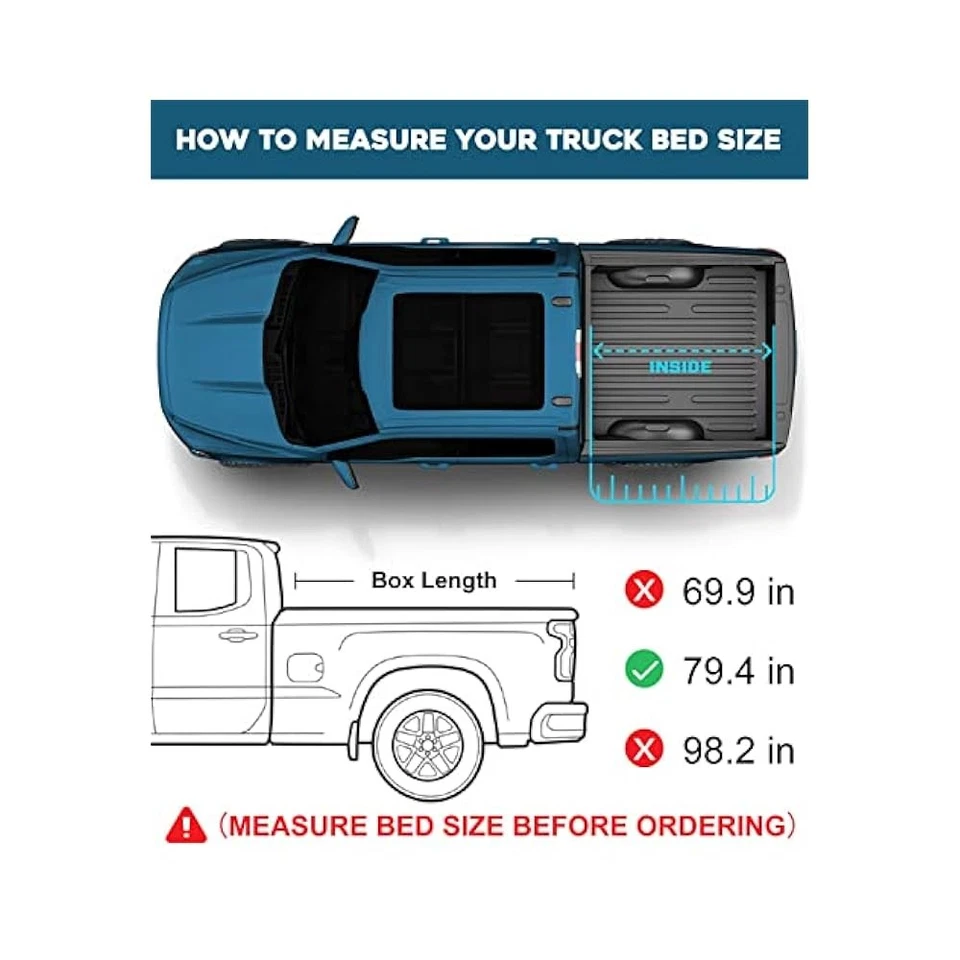 6.6' Truck Bed Cover, Quad,Fold Design Fits 2019,2025 Chevy/GMC 1500 Series Foto 2 de 4