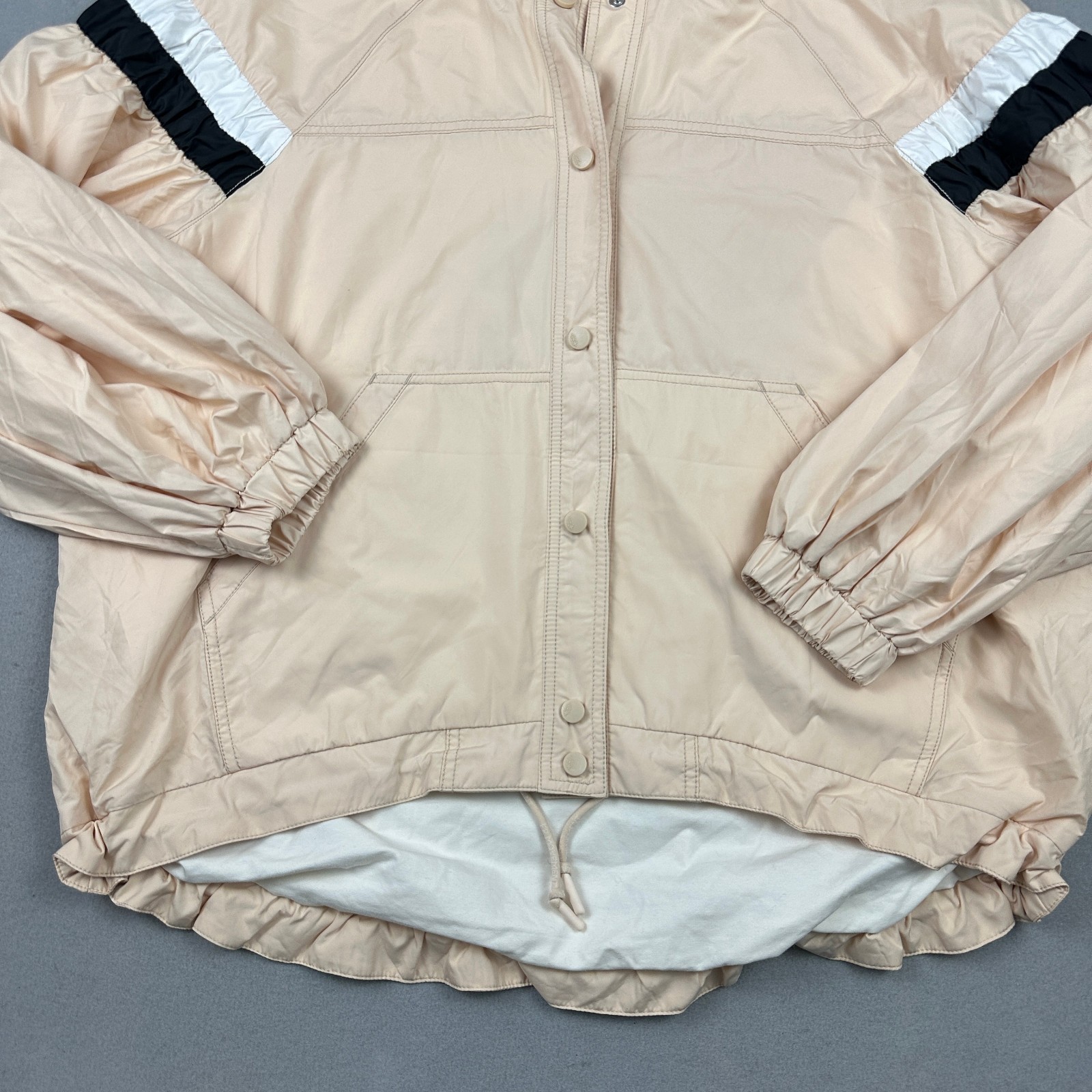 FP Movement Jacket Women Medium Khaki Combo Parachute Windbreaker Snap Track M image 3