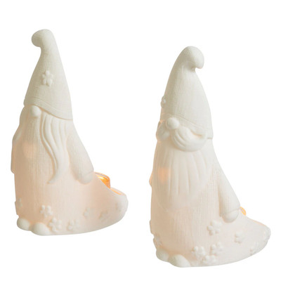 PartyLite Gnome 'n Garden Tealight Holder - Set of 2 NIB