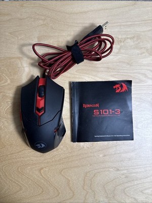 Red Dragon Wired USB LED Optical Gaming Mouse 3200 DPI - S101-3