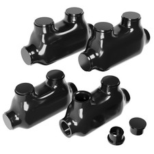 (4 Pack) AP-10203, Black Insulated in-Line Splice Connector, 2/0-6 Wire Range...