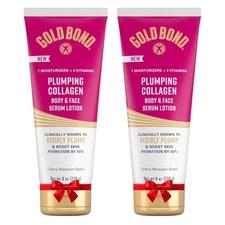 (2 Pack) Gold Bond Plumping Collagen Body and Face Serum Lotion, Lightweight.