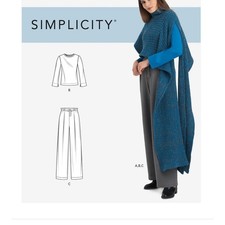 Simplicity Sewing Pattern 9185 10751 Misses Knit Top Pants Cape Size 6-14