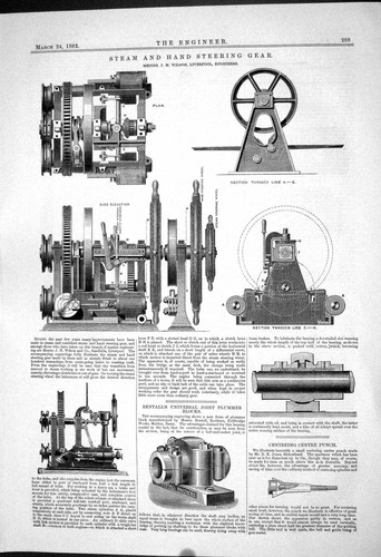 Altes 1882 Dampf Hand Lenkgetriebe Wilson Bentall Gelenk Stehlagerblöcke viktorianisch