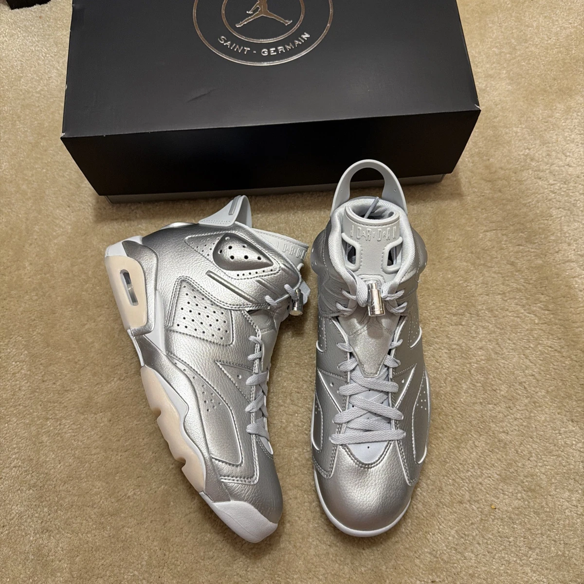 Air Jordan 6 Retro Silver Paris Saint-Germain IQ5135 001 Size 14 PSG Soccer Shoe Air Jordan x Paris Saint-Germain 6 Retro  main image 2