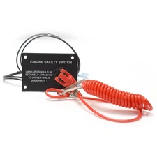 Marquis Boat Engine Kill Switch 5766586 | w/ Lanyard Black Plastic