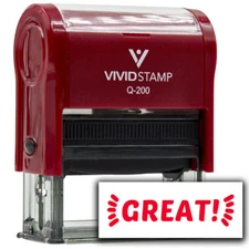 Vivid Stamp Great! Self Inking Rubber Stamp