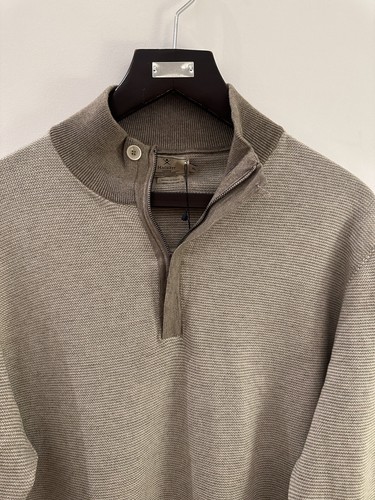 Hackett Quarter Zip Pullover Mayfair Beige XL Kaschmir Baumwollmischung Premium Range