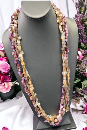 Vintage Bohemian  30” Mother of pearl  shell Neckl