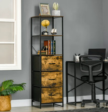Tall Industrial Cabinet Rustic Metal Chest Drawers Storage Display Shelving Unit