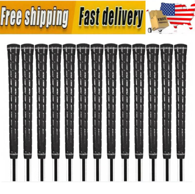 #ad 13PACK Golf Grip Black Club Grip Tour Wrap High Tack Rubber Girp Durability Grip $37.59