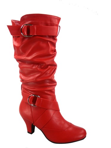 Women's Round Toe Low Heel Zipper Slouchy Mid-Calf Boots Shoes Size 5 - 11 NEW - Picture 47 of 50