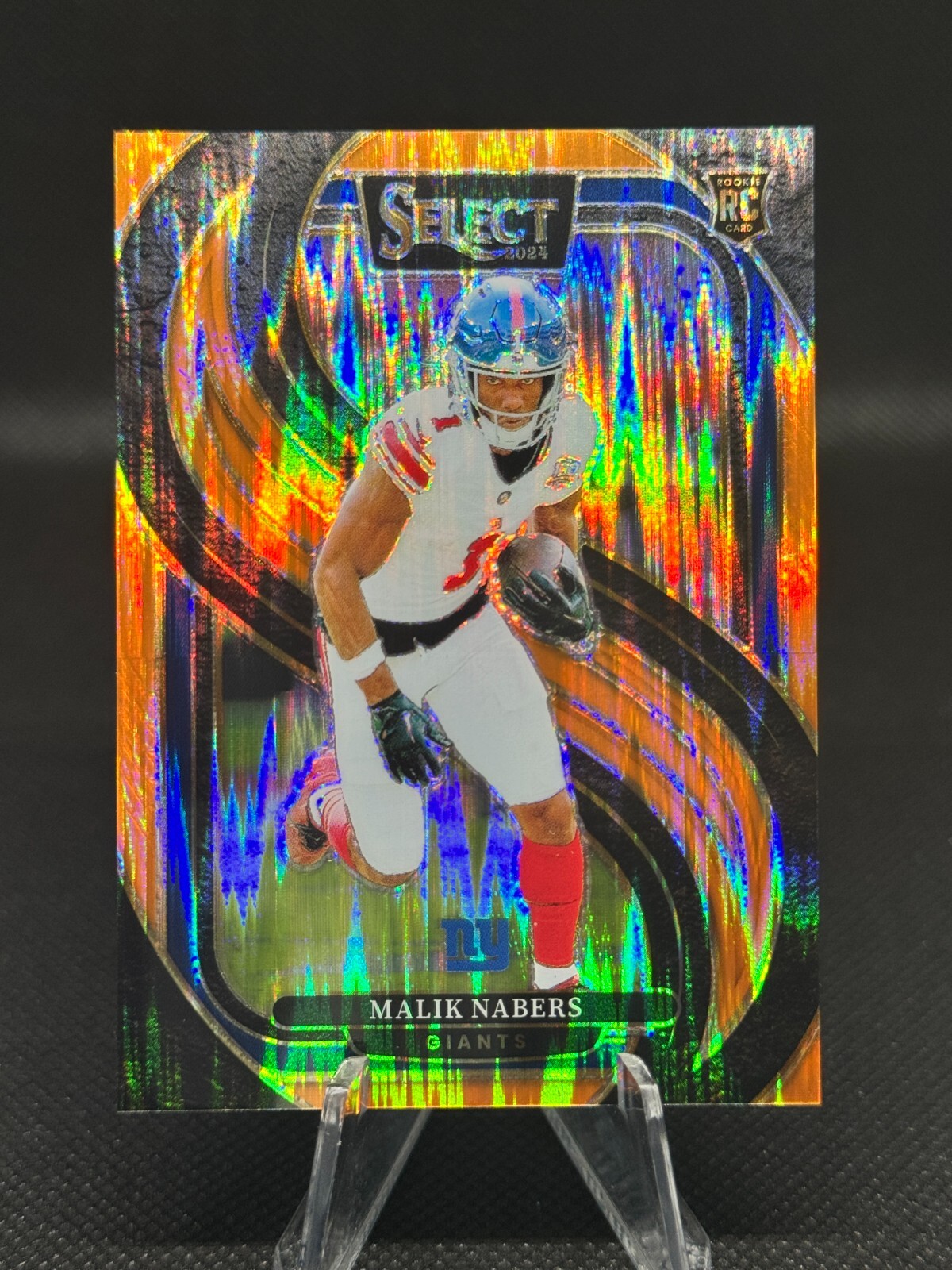 2024 Select Prizm Malik Nabers Premier Level Orange Shock /399 Rookie Card